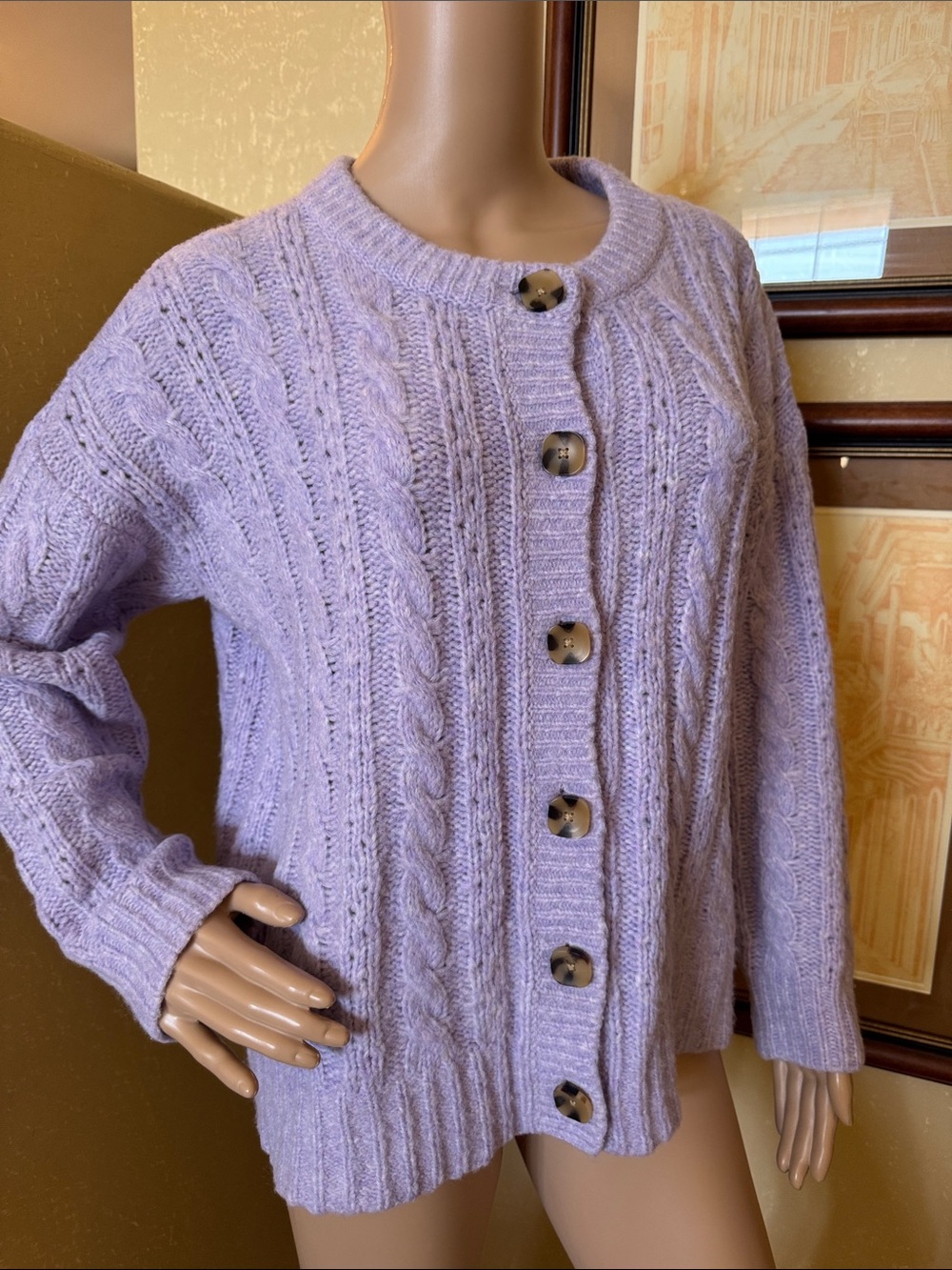 MADEWELL Pointelle Women’s Knit Purple Sweater sz S